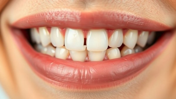 Close-up of chipped teeth needing glass-ceramic veneer cementation.