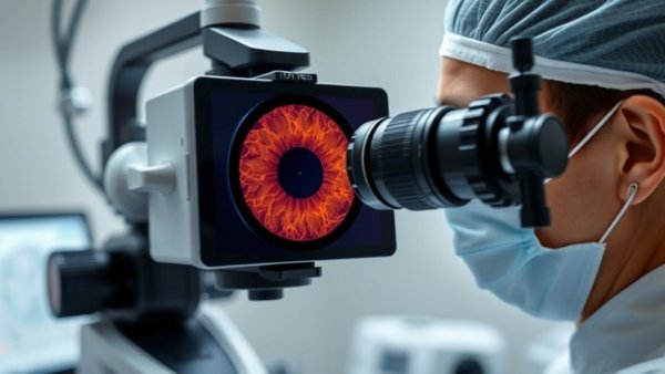 Digital retinal imaging device in use during eye examination