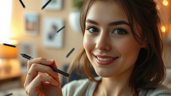 Best Waterline Eyeliners 2026: Young woman holding an eyeliner, surrounded by pencils.