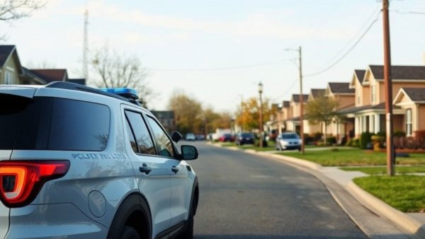 Police car on street during shooting investigation, South Phoenix.
