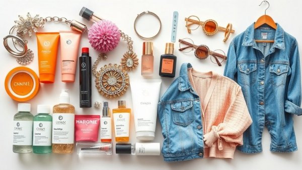 Collage showcasing women's beauty techniques with products and accessories