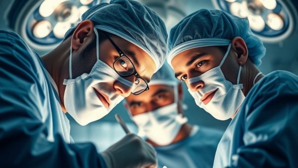 Surgical team operating, related to chronic kidney disease stages.