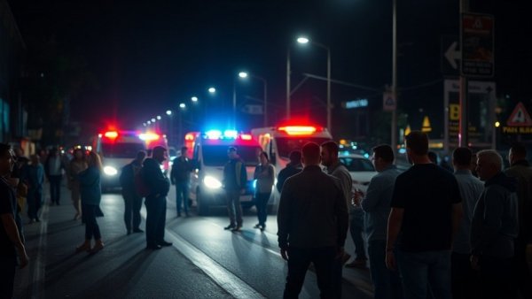 Cave Creek Bike Week DUI crash scene with emergency response at night