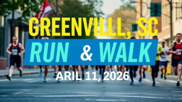 Greenville SC local events poster for 5K run, April 2026.