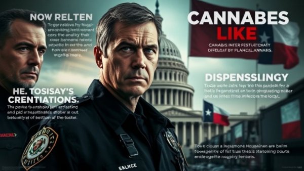 Informative cannabis industry collage with Texas raid and federal legislation.