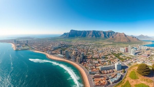 Aerial view of Cape Town with Table Mountain, related to South Africa cannabis industry regulation.
