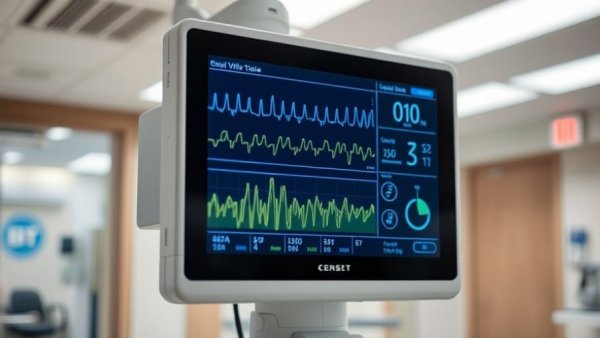 Close-up of medical monitor showcasing affordable dialysis technology.