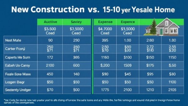 Phoenix real estate deals cost comparison chart for new vs old homes.