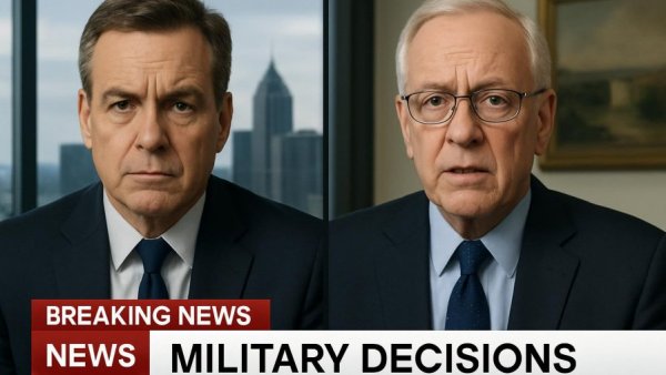 News broadcast discussing Pentagon decision, military and foreign policy.