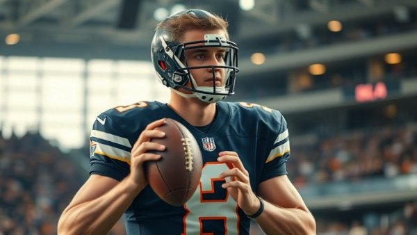 Arizona Cardinals QB Carson Beck training in a stadium.