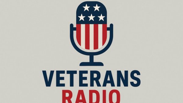 VA 100% benefit related Veterans Radio broadcast logo.