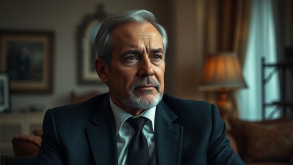 Authenticity for veterans, formal man seated in cozy room.