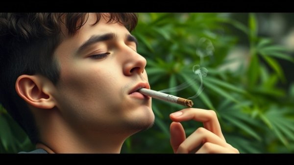 Maryland Firefighters Medical Cannabis Law: Man smoking outdoors.