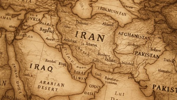 Vintage Middle Eastern map relevant to War Powers Resolution Congress.