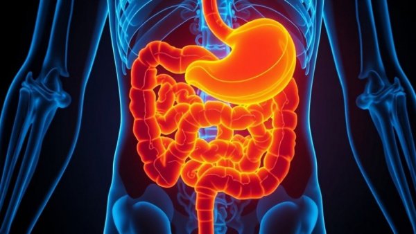Futuristic X-ray of human digestive system highlighting bile ducts, medical diagnosis, next-generation sequencing bile duct stricture diagnosis