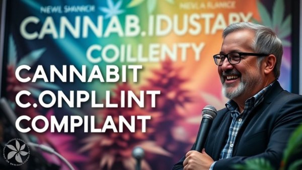 Podcast cover on cannabis industry compliance featuring host and guest.