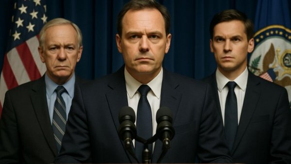 War Powers Resolution discussion with officials at a press event.