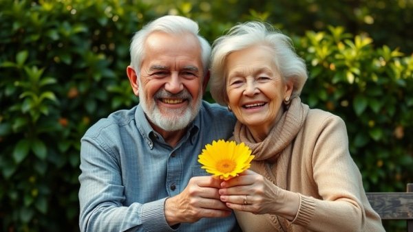 Elderly couple enjoying a sunny day outdoors, emphasizing summer safety for dementia caregivers.