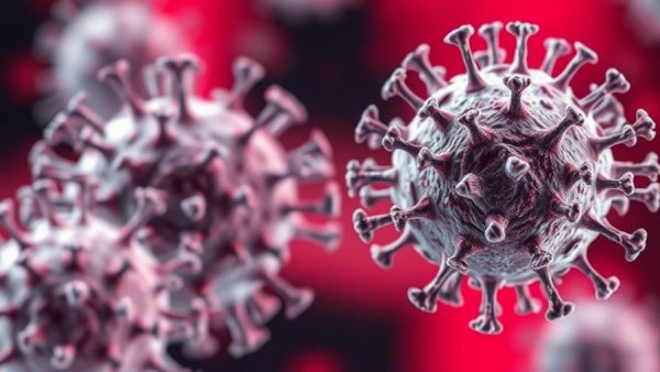 SARS-CoV-2 virus illustration focusing on spiked proteins