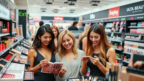 Women enjoying Ulta Beauty shopping for Mother's Day gifts.