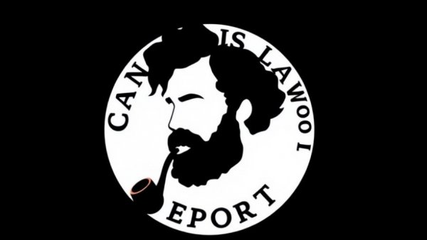 Cannabis law report circular logo design.