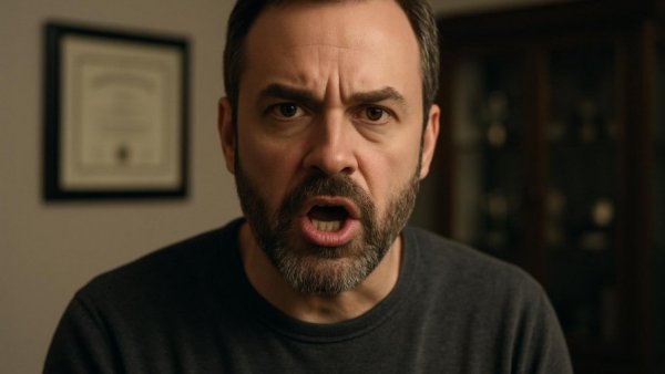 Middle-aged man discusses decision appeal in home office, CUE Claim Approved.