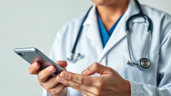 Healthcare professional using a smartphone for HIPAA compliant communication.