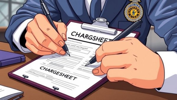 Animated hands signing chargesheet related to ISIS bioterrorism conspiracy.