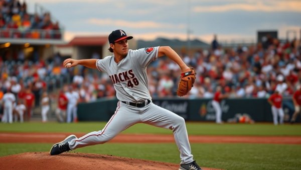 Arizona Diamondbacks pitcher in action, showcasing pitching strategy.