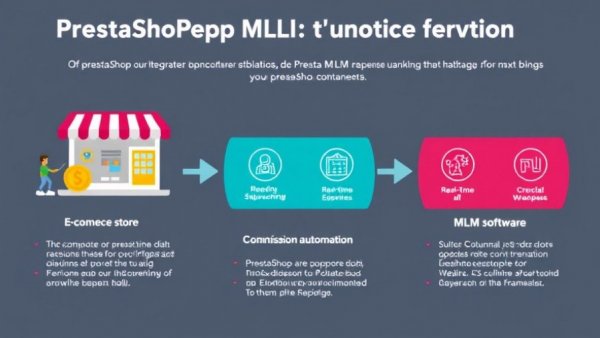 Informative infographic on PrestaShop MLM integration benefits.