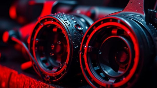Fishing reels bathed in red light capture South Carolina fishing boom.