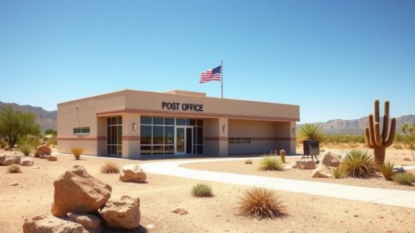 Sunnyslope post office exterior with desert landscaping changes.