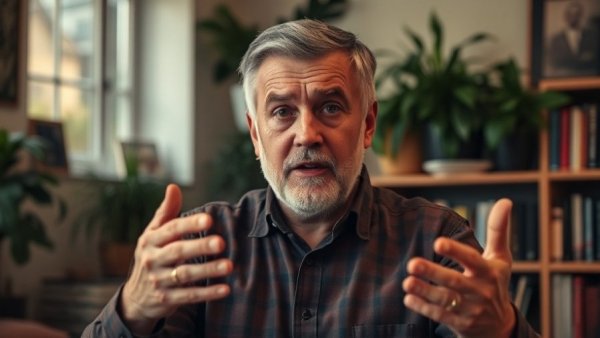 Man explaining top mistakes, educational video setting.