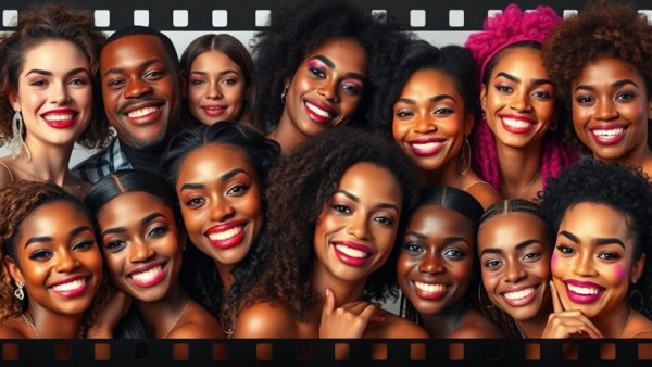 Diverse individuals featuring best Pat McGrath products in film style.