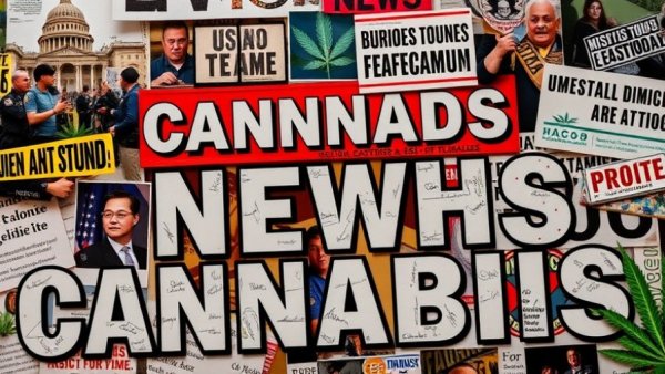 Cannabis industry news collage highlighting key developments.