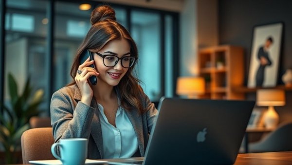 Professional woman exploring sexual wellness brands online.
