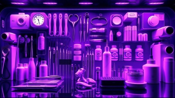 FKG Dentaire 4D Workflow with dental tools and products in a purple theme.