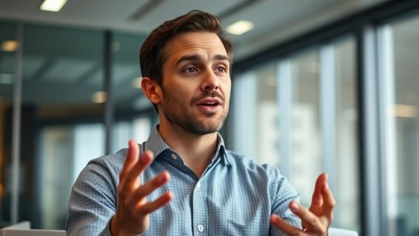 Man discussing VA Multi-Unit Loans for Veterans indoors.