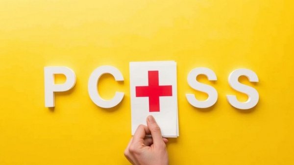Polyendocrine Metabolic Ovarian Syndrome concept with PCOS letters