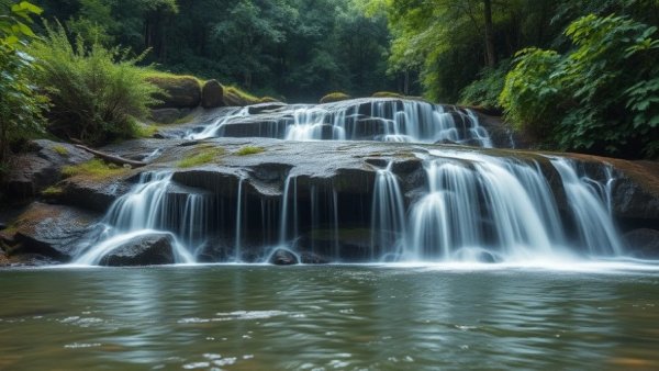 Serene waterfall in lush greenery, Greenville SC local events