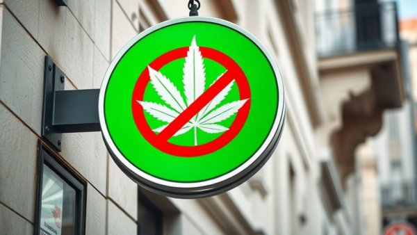 Cannabis prohibition sign outside a building - Cannabis Legalization Enthusiasts.