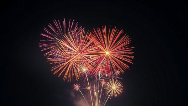 Phoenix illegal fireworks burst in night sky.