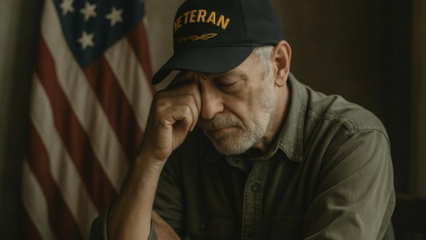 Veteran contemplating VA claims process assistance, resources for disabled veterans.