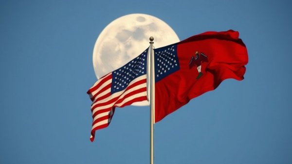 Gerrymandering impact on democracy: USA and SC flags with moon.