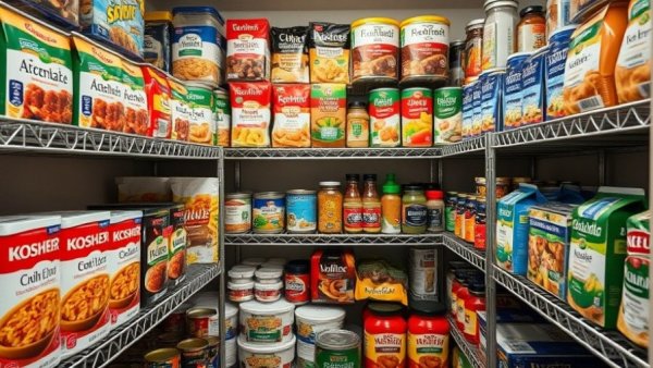 Arizona Kosher Food Pantry with organized kosher food selection.