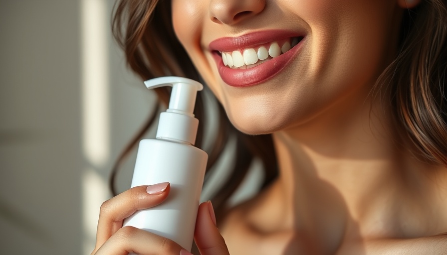 Close-up of woman with hair care product for hair loss.
