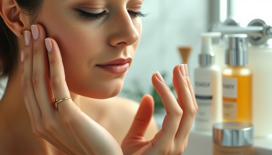 Woman's beauty techniques in skincare routine.