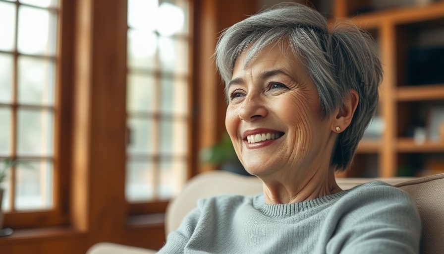 Relaxed middle-aged woman embracing healthy habits after 40.