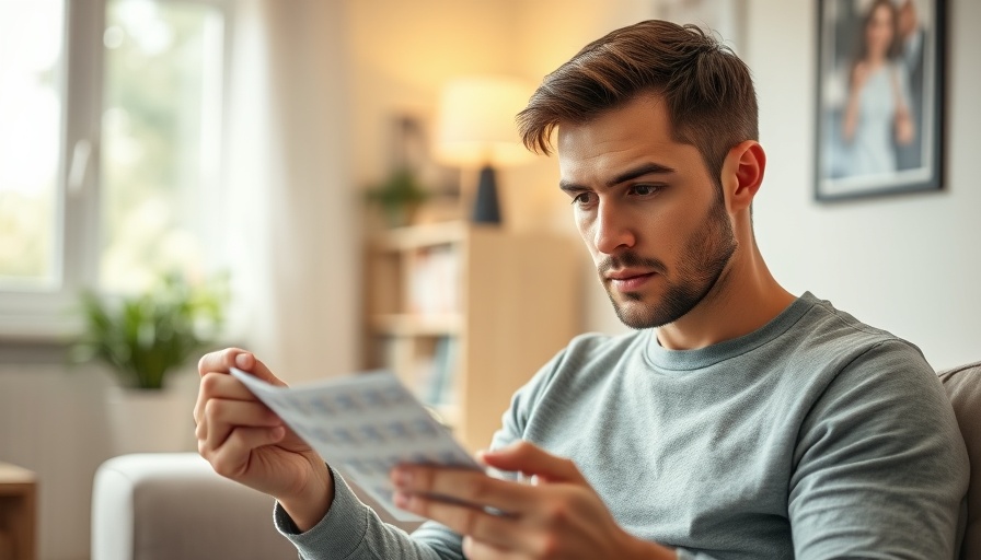 Man reading medication instructions for antibiotic resistance treatment.
