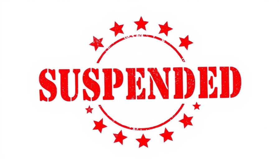 Bold red suspended stamp symbolizing drug inspectors and regulatory integrity.